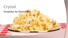  Presentation with checkered tablecloth - PPT layouts with bowl-of-hot-buttered-popcorn background and a white colored foreground