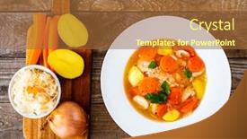  Presentation with cabbage - Presentation theme having bowl-of-hot-cabbage-soup background and a red colored foreground