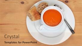  Presentation with soup - Slide deck enhanced with bowl-of-hot-tomatoe-soup background and a coral colored foreground