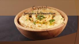  Presentation with chickpea - Presentation design featuring bowl-of-hummus-with-chickpea background and a gold colored foreground
