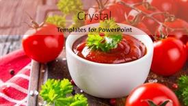  Presentation with tomato ketchup - PPT layouts consisting of bowl-of-ketchup-or-tomato background and a red colored foreground