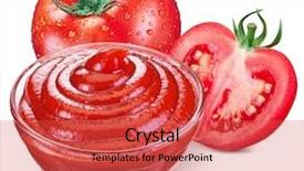  Presentation with ketchup - Theme featuring bowl of ketchup sauce background and a red colored foreground