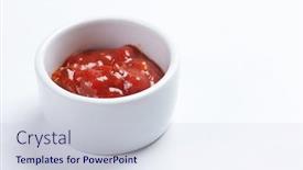  Presentation with ketchup - Amazing slide deck having bowl of ketchup backdrop and a lemonade colored foreground