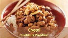  Presentation with chicken little chicks - Colorful presentation theme enhanced with bowl of kung pao chicken backdrop and a red colored foreground