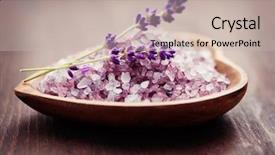  Presentation with lavender flowers - Beautiful PPT layouts featuring bowl of lavender bath salt with fresh flowers - beauty treatment backdrop and a soft green colored foreground