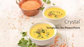  Presentation with lentils - Slide set having bowl-of-lentils-soup background and a lemonade colored foreground