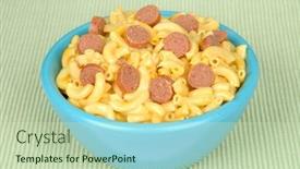  Presentation with macaroni cheese - Beautiful slides featuring bowl-of-macaroni-and-cheese backdrop and a soft green colored foreground