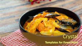  Presentation with mediterranean - Theme with bowl-of-mediterranean-french-fish background and a tawny brown colored foreground