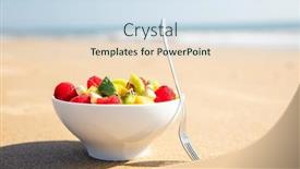  Presentation with bowl - PPT layouts with bowl-of-mixed-fresh-fruit background and a sky blue colored foreground