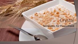 Presentation with muesli - Beautiful slides featuring bowl of muesli cereal close up backdrop and a coral colored foreground