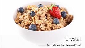  Presentation with muesli - Audience pleasing presentation theme consisting of bowl-of-muesli backdrop and a white colored foreground