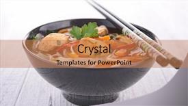  Presentation with noodles - Amazing slide deck having construction video - male builder wearing futuristic vr backdrop and a sky blue colored foreground