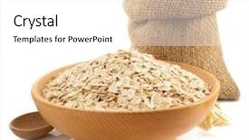  Presentation with oat - Presentation theme featuring bowl of oat flake isolated background and a white colored foreground
