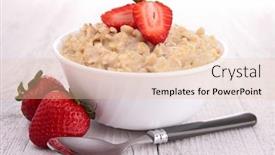  Presentation with oat - Audience pleasing presentation theme consisting of bowl of oat flakes and strawberry backdrop and a lemonade colored foreground