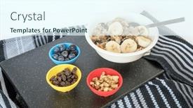  Presentation with granite - PPT theme with bowl-of-oatmeal-with-blueberries background and a cool aqua colored foreground