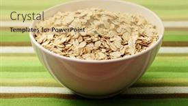  Presentation with healthy eating - Beautiful presentation featuring bowl-of-oats-healthy-eating backdrop and a lemonade colored foreground