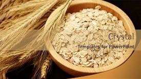  Presentation with healthy drink - Colorful PPT theme enhanced with bowl of oats - healthy eating - food and drink backdrop and a yellow colored foreground