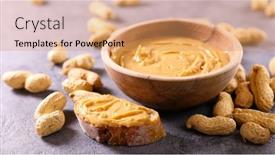  Presentation with peanut butter - PPT theme with bowl-of-peanut-butter background and a coral colored foreground