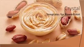  Presentation with peanut - Theme consisting of bowl-of-peanut-butter background and a coral colored foreground
