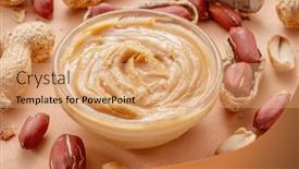  Presentation with peanut - Presentation design with bowl-of-peanut-butter background and a coral colored foreground