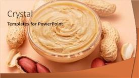  Presentation with peanut - Presentation design having bowl-of-peanut-butter background and a lemonade colored foreground