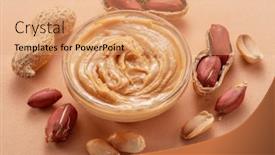  Presentation with peanut - Presentation having bowl-of-peanut-butter background and a coral colored foreground