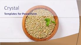  Presentation with lentils - Colorful slide set enhanced with bowl-of-peeled-brown-lentils backdrop and a sky blue colored foreground