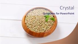  Presentation with lentils - Presentation design featuring bowl-of-peeled-brown-lentils background and a sky blue colored foreground