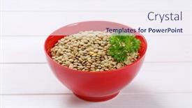  Presentation with lentils - Slide set enhanced with bowl-of-peeled-brown-lentils background and a sky blue colored foreground