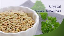  Presentation with lentils - Slides having bowl-of-peeled-brown-lentils background and a sky blue colored foreground