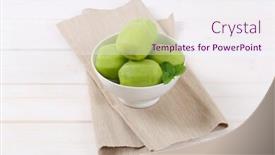  Presentation with kiwi - Cool new theme with bowl-of-peeled-kiwi backdrop and a sky blue colored foreground