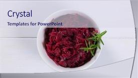  Presentation with cabbage - PPT theme featuring bowl of pickled red cabbage background and a sky blue colored foreground