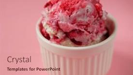  Presentation with strawberry ice cream - Slide deck consisting of bowl-of-pink-strawberry-ice background and a coral colored foreground