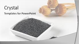 Presentation with seed - Theme with bowl of poppy seeds background and a white colored foreground