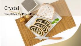  Presentation with cutting board - Slide deck consisting of bowl of poppy seeds background and a lemonade colored foreground