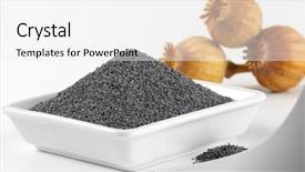  Presentation with poppy - PPT layouts featuring bowl of poppy seeds background and a white colored foreground
