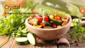  Presentation with ratatouille - Audience pleasing slide deck consisting of bowl of ratatouille vegetable stew backdrop and a  colored foreground