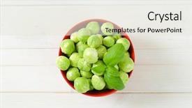  Presentation with sprouts and pulses - Colorful slides enhanced with bowl of raw brussels sprouts backdrop and a sky blue colored foreground
