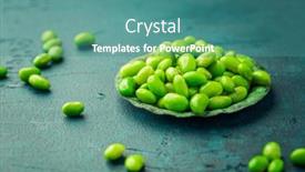  Presentation with beans - PPT theme enhanced with bowl-of-raw-edamame-beans background and a teal colored foreground
