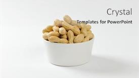  Presentation with peanuts - Slides having bowl of raw unshelled peanuts background and a white colored foreground