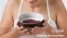  Presentation with beans legumes - Slide deck featuring bowl of red kidney beans background and a coral colored foreground