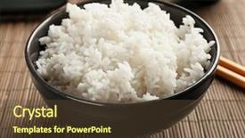  Presentation with bamboo - Colorful slide deck enhanced with closeup steam boiling - bowl of rice on bamboo backdrop and a tawny brown colored foreground