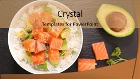  Presentation with avocado - Cool new PPT layouts with bowl of rice with avocado backdrop and a yellow colored foreground