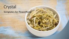  Presentation with seaweed - Beautiful presentation theme featuring bowl of seaweed salad base backdrop and a  colored foreground