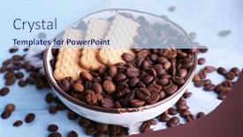  Presentation with coffee beans - Slides featuring bowl-of-shortbread-cookies background and a sky blue colored foreground