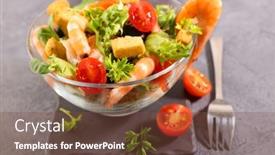  Presentation with avocado - Slide deck consisting of bowl-of-shrimp-salad background and a tawny brown colored foreground