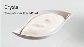  Presentation with cream - Audience pleasing presentation theme consisting of bowl of smooth thick cream backdrop and a white colored foreground