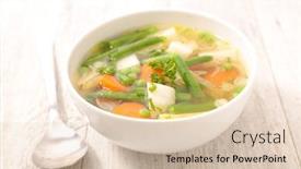  Presentation with soup - Colorful presentation design enhanced with bowl-of-soup backdrop and a lemonade colored foreground