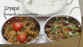  Presentation with curry leaves - Slide deck featuring coriander leaves and sliver background and a light gray colored foreground