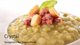  Presentation with soup - Audience pleasing slides consisting of bowl-of-split-pea-soup backdrop and a yellow colored foreground